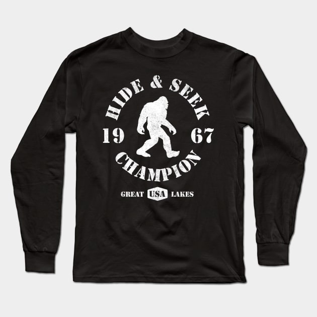 Bigfoot Hide and Seek Champion Long Sleeve T-Shirt by Tshirt Samurai